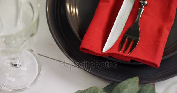 桌上的各种餐具 — 图库视频影像