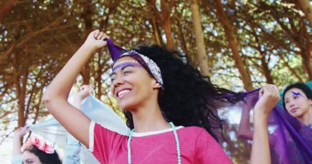 Mulher se divertindo no festival de música — Vídeo de Stock