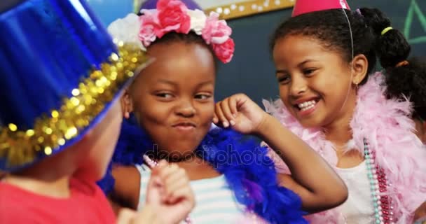 Kids having fun during birthday party — Stock Video