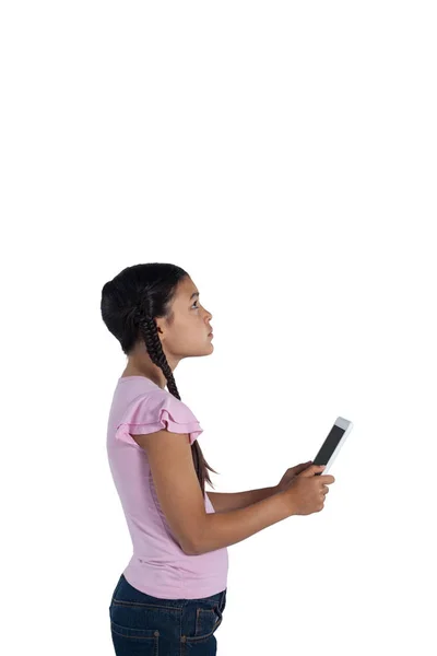 Ragazza in possesso di tablet digitale — Foto Stock