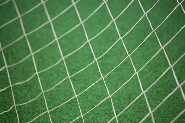 Football goalpost against artificial grass — Stock Photo, Image