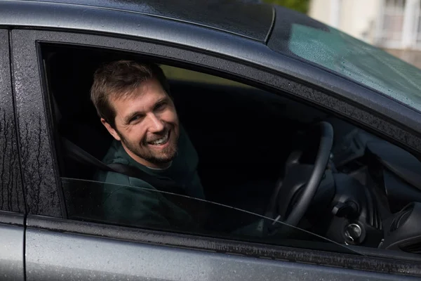 Man driving a car — Stock Photo, Image