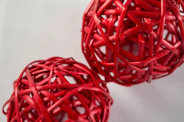 Directly above shot of red wicker ball — Stock Photo, Image