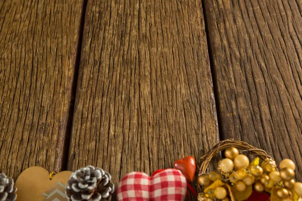 Christmas decorations on wooden table — Stock Photo, Image
