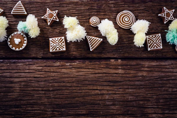 Various christmas cookies and decorations — Stock Photo, Image