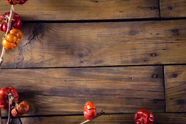 Mistletoe on wooden table — Stock Photo, Image