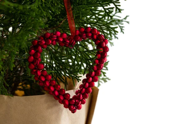 Forma de corazón decoración de Navidad colgando Imagen de stock