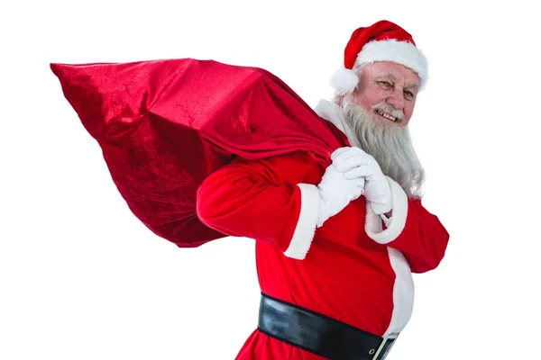 Babbo Natale in possesso di borsa di Natale — Foto Stock