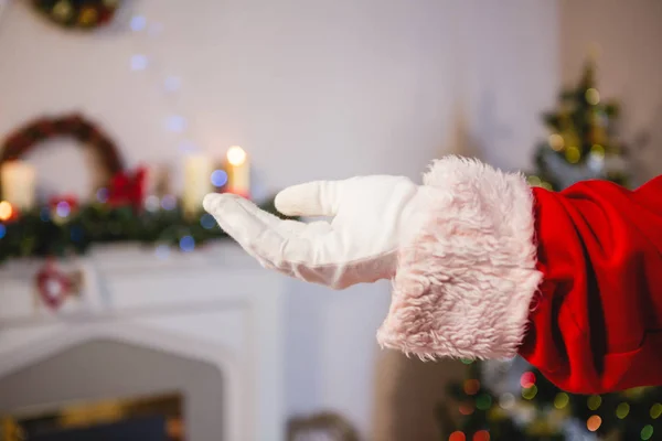 Weihnachtsmann macht Handgeste — Stockfoto