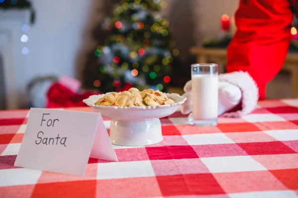 Snídaně pro Santa na stůl — Stock fotografie