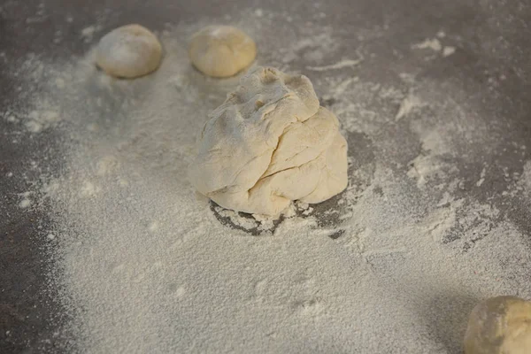 Primo piano di pasta e farina — Foto Stock