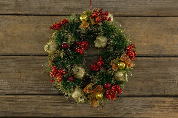 Overhead view of Christmas wreath Royalty Free Stock Photos