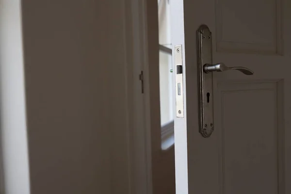 Exterior door handle and security lock — Stock Photo, Image