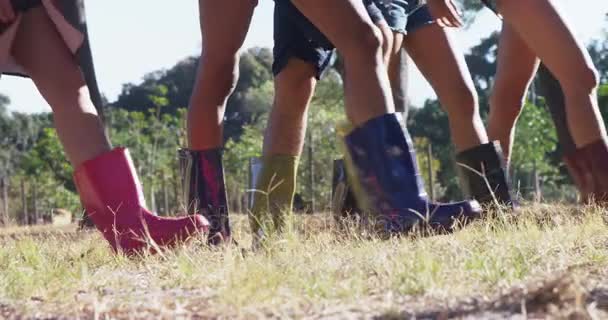 Baixa seção de mulher andando no parque — Vídeo de Stock