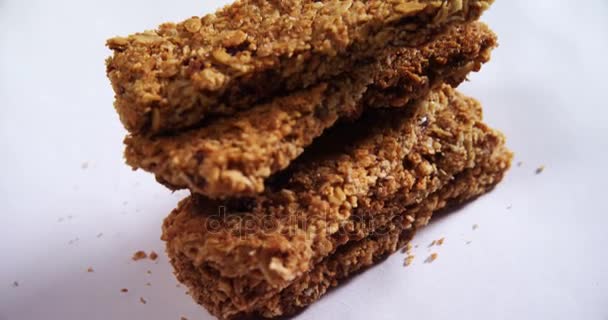 Close-up de barras de granola — Vídeo de Stock