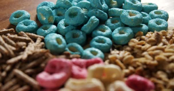 Varios cereales de desayuno — Vídeos de Stock