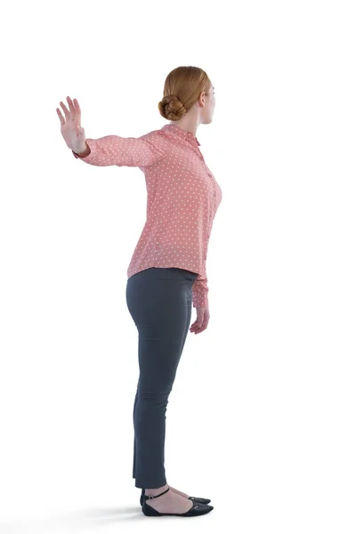 Woman making stop gesture — Stock Photo, Image