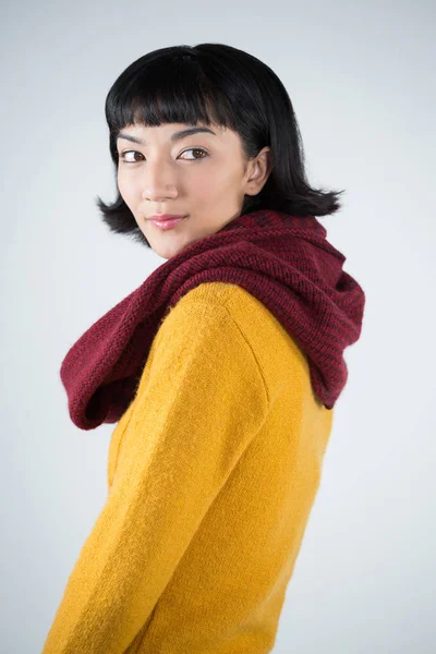 Woman in winter clothing posing — Stock Photo, Image