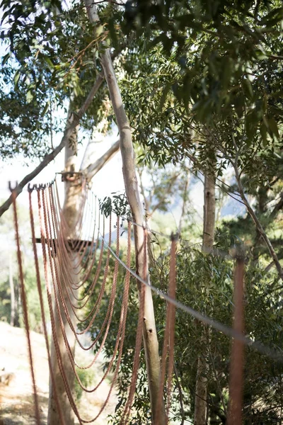 Rope bridge solig dag — Stockfoto