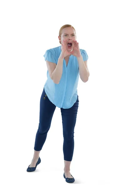 Mulher executiva gritando — Fotografia de Stock