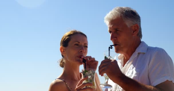 Couple having a glass of drink — Stock Video