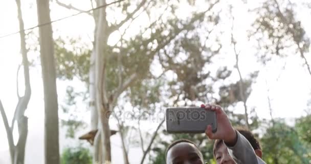 Kids taking a selfie — Stock Video