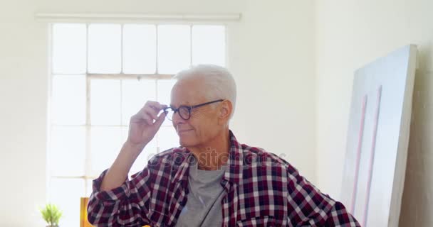 Artista em pé na aula de desenho — Vídeo de Stock