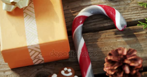 Galletas y decoraciones navideñas — Vídeos de Stock