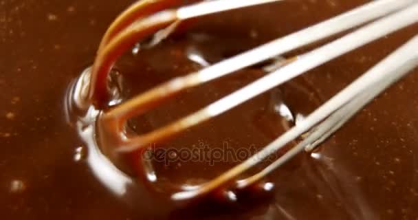 Cioccolato fuso mescolato — Video Stock