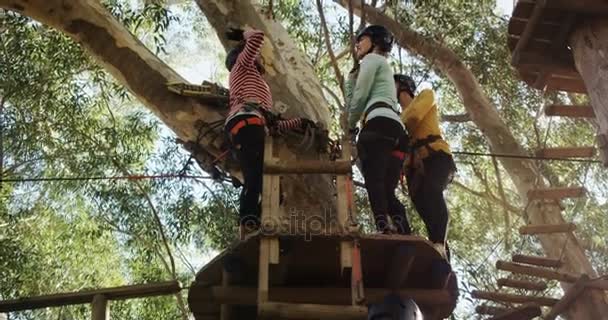 Amigos dando chocar los cinco unos a otros — Vídeos de Stock