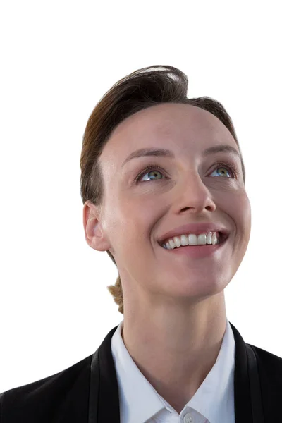 Mujer de negocios sonriendo contra blanco —  Fotos de Stock