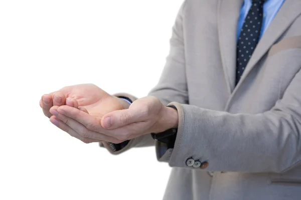 Businessman pretending to hold an object — Stock Photo, Image