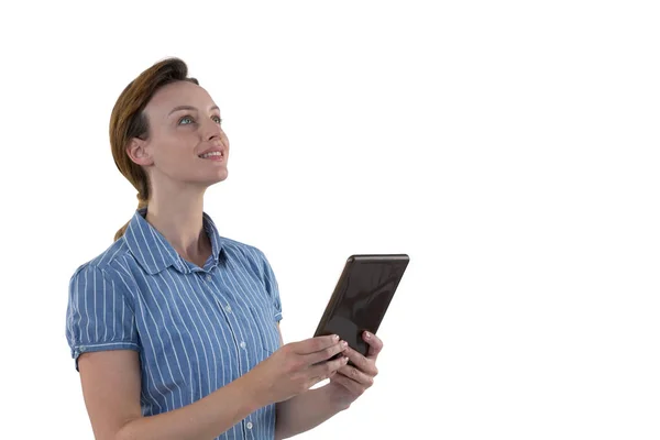 Жіночий керівник за допомогою цифрового планшета 4k — стокове фото