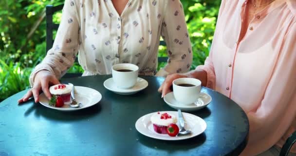 Amigos que têm comida doce — Vídeo de Stock