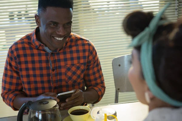 Couple interacting with each other — Stock Photo, Image