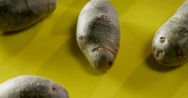 Închiderea Cartofilor Dulci Farfuria — Videoclip de stoc