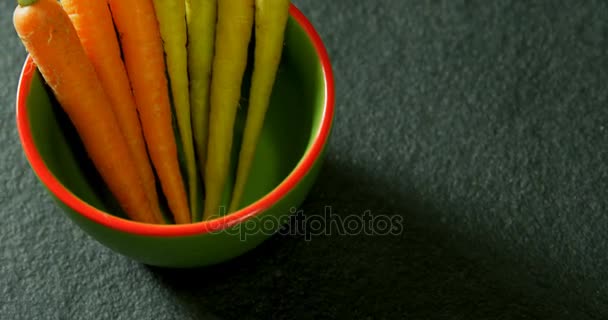 Varias Zanahorias Tazón — Vídeos de Stock