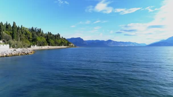 阳光明媚的日子里美丽的湖空中4K — 图库视频影像
