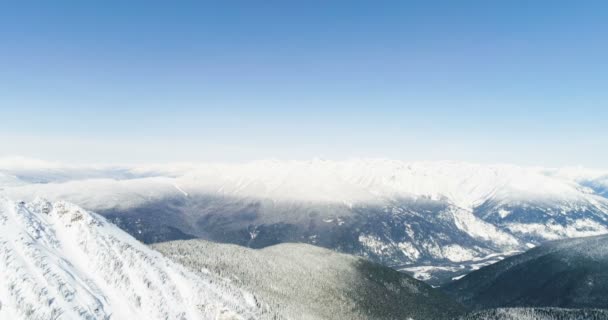 の間に美しい雪を頂いた山 — ストック動画