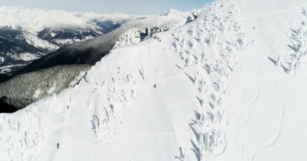 雪でスキー スキーヤー雪山冬 — ストック動画