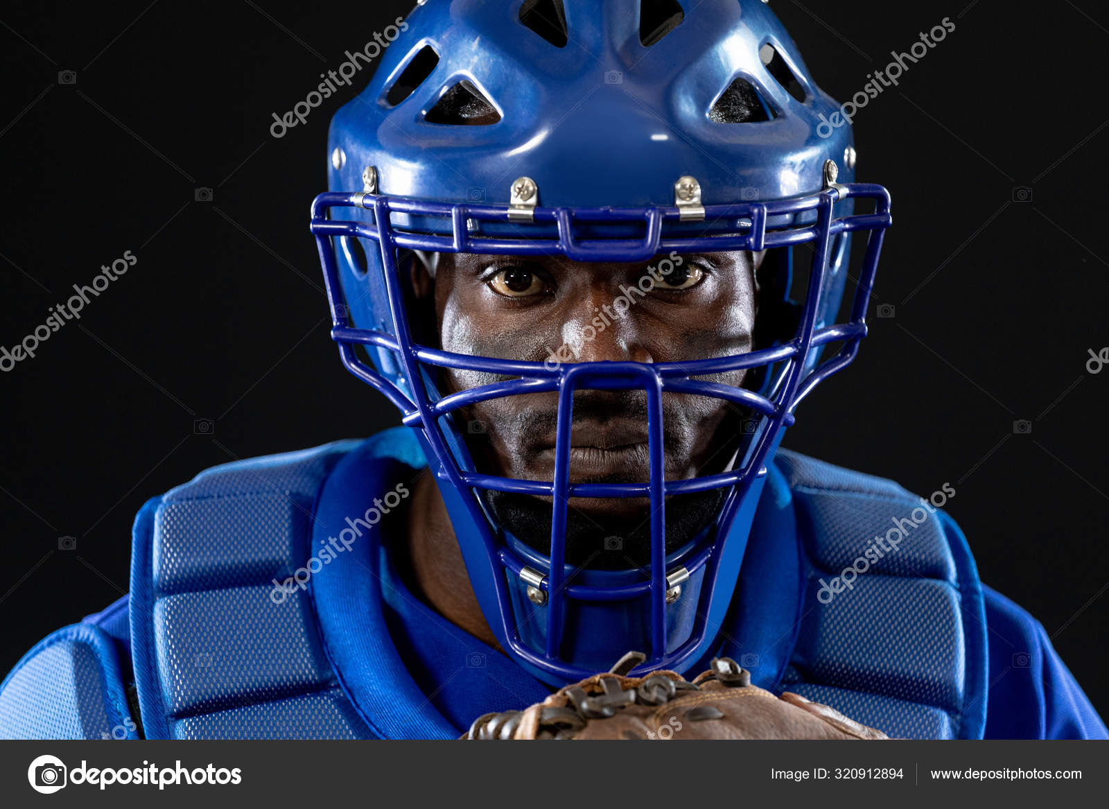 Portrait Close African American Male Baseball Player Catcher Wearing Team Stock Photo Image By C Wavebreakmedia Portrait Close African American Male Baseball Player Catcher Wearing Team Stock Photo Image By C Wavebreakmedia