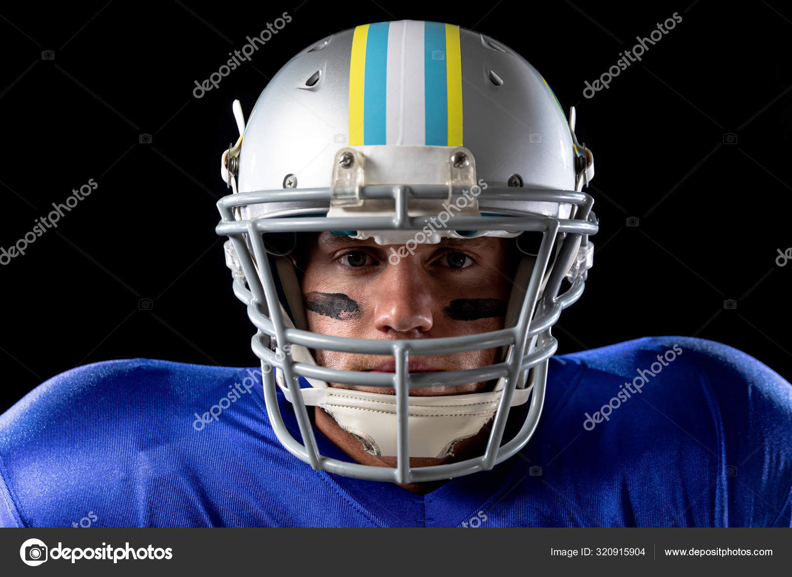 Portrait Close Caucasian Male American Football Player Wearing Team Uniform Royalty Free Photo Stock Image By C Wavebreakmedia