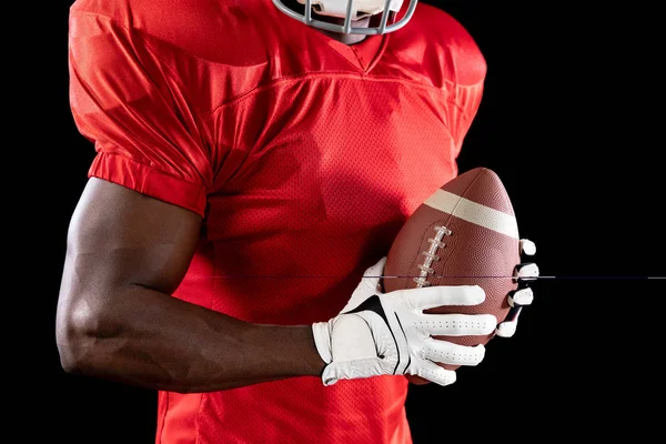 Side View Mid Section African American Male American Football Player — Stock Photo, Image