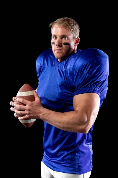 Side View Caucasian Male American Football Player Wearing Team Uniform — Stock Photo, Image