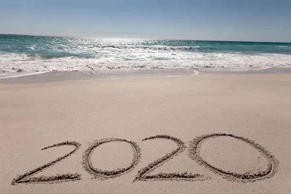Strandurlaub Mit 2020 Sand — Stockfoto