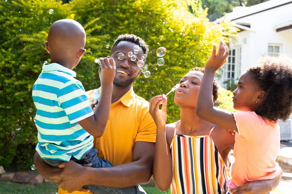 Des Afro Américains Passent Temps Avec Leur Fils Leur Fille — Photo