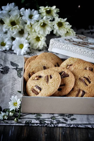 Oatmeal Cookies Chunks Chocolate — Stock Photo, Image
