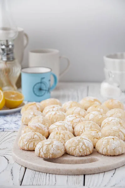 Yapımı Limonlu Kurabiye Çatlaklar — Stok fotoğraf