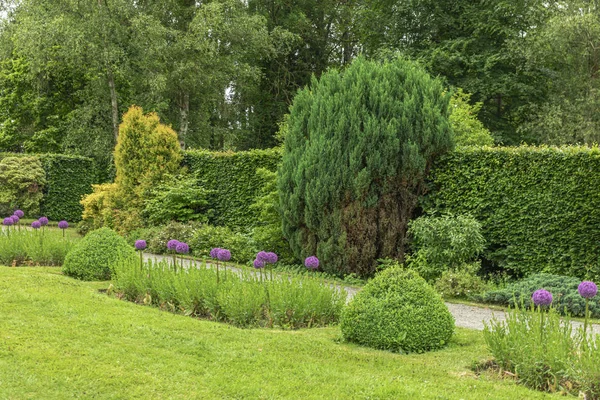 Vodní zahrady Annevoie, mezi Namur a Dinant, Belgie Stock Fotografie