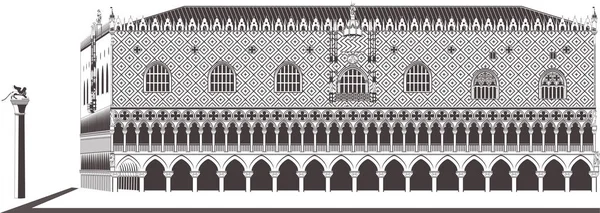 ヴェネツィアのドージェ宮殿 — ストックベクタ